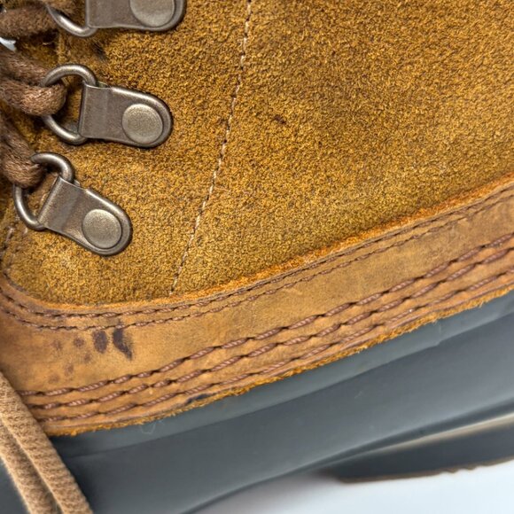 Sorel women's Winter Fancy Lace II duck boots rubber suede brown tan 9 buckle - Picture 10 of 13